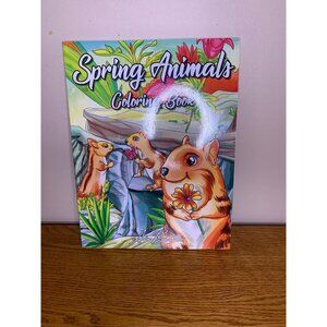 Spring animals by Ava Browne adult coloring book NEW